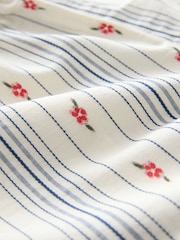 Ecru Stripe Wide Leg Trousers With Flowers - Image 7 of 7