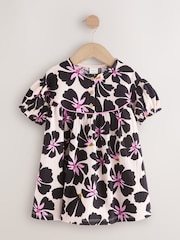 Monochrome Floral Jersey Dress (6mths-7yrs) - Image 4 of 7
