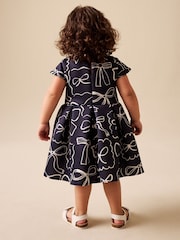 Navy Bows Scuba Occasion Dress (3mths-7yrs) - Image 3 of 3
