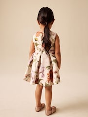 Cream Floral Scuba Occasion Dress (3mths-7yrs) - Image 3 of 4