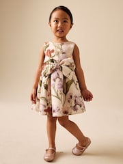 Cream Floral Scuba Occasion Dress (3mths-7yrs) - Image 4 of 4
