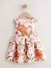 Cream Floral Scuba Occasion Dress (3mths-7yrs) - Image 5 of 8