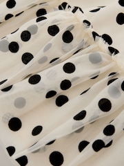 Monochrome Spot Mesh Party Dress (3mths-7yrs) - Image 8 of 8