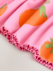 Pink Strawberry Short Sleeve Ribbed Dress (3mths-7yrs) - Image 5 of 6