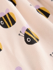 Cream Bumblebee Short Sleeve Ribbed Dress (3mths-7yrs) - Image 3 of 4