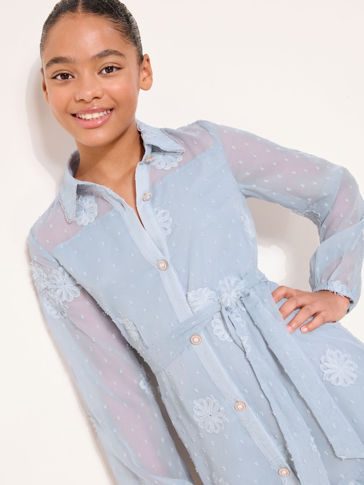 j crew factory shirt dress J.Crew Green Cotton Eyelet Button-Down Dress