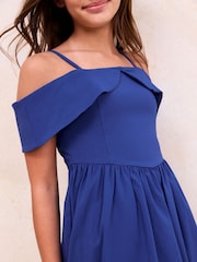 Lipsy Cobalt Blue Bardot Puffball Dress (5-16yrs) - Image 2 of 5