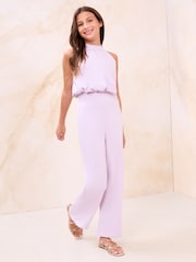 Lipsy Lilac Purple Bubble Waist Jumpsuit (5-16yrs) - Image 1 of 4