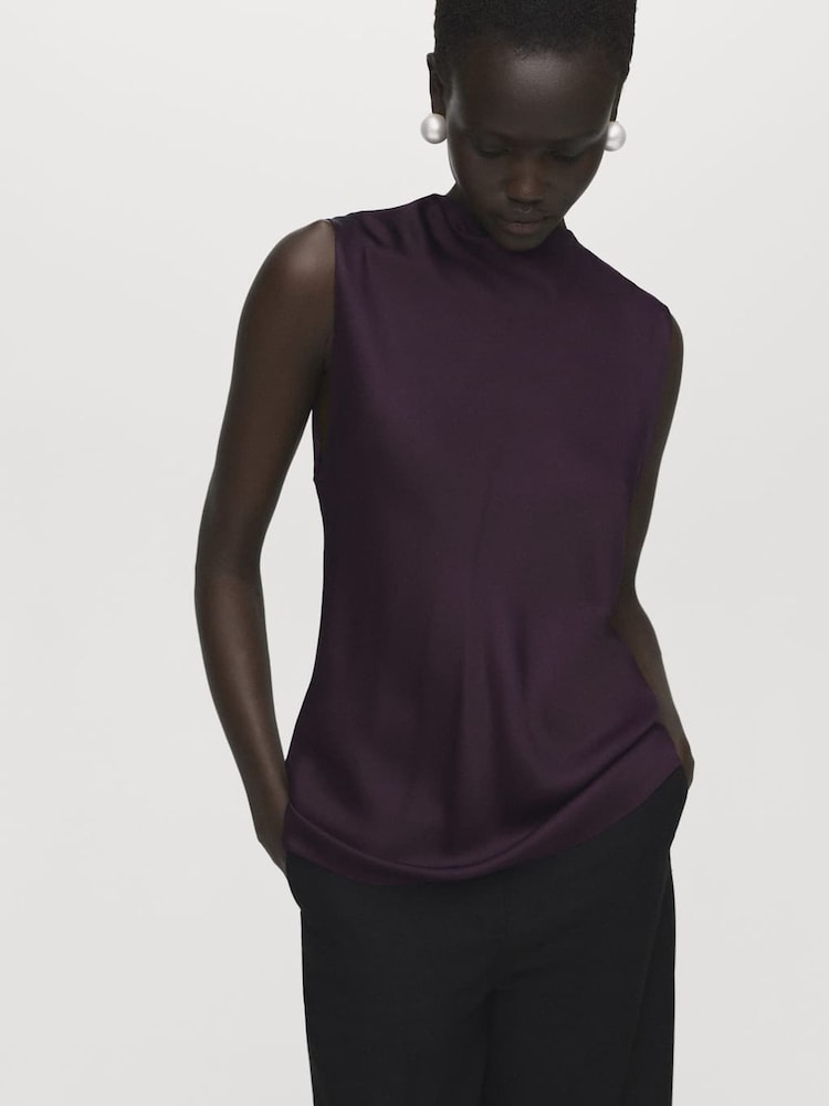 Mango Purple Mart Blouse - Image 2 of 6