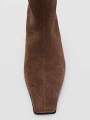 Mango Brown Suede Leather Ankle Boots - Image 4 of 4