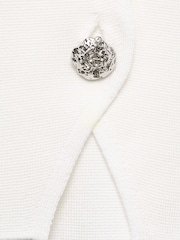 Mango White Knitted Cardigan With Jewel Button - Image 7 of 7