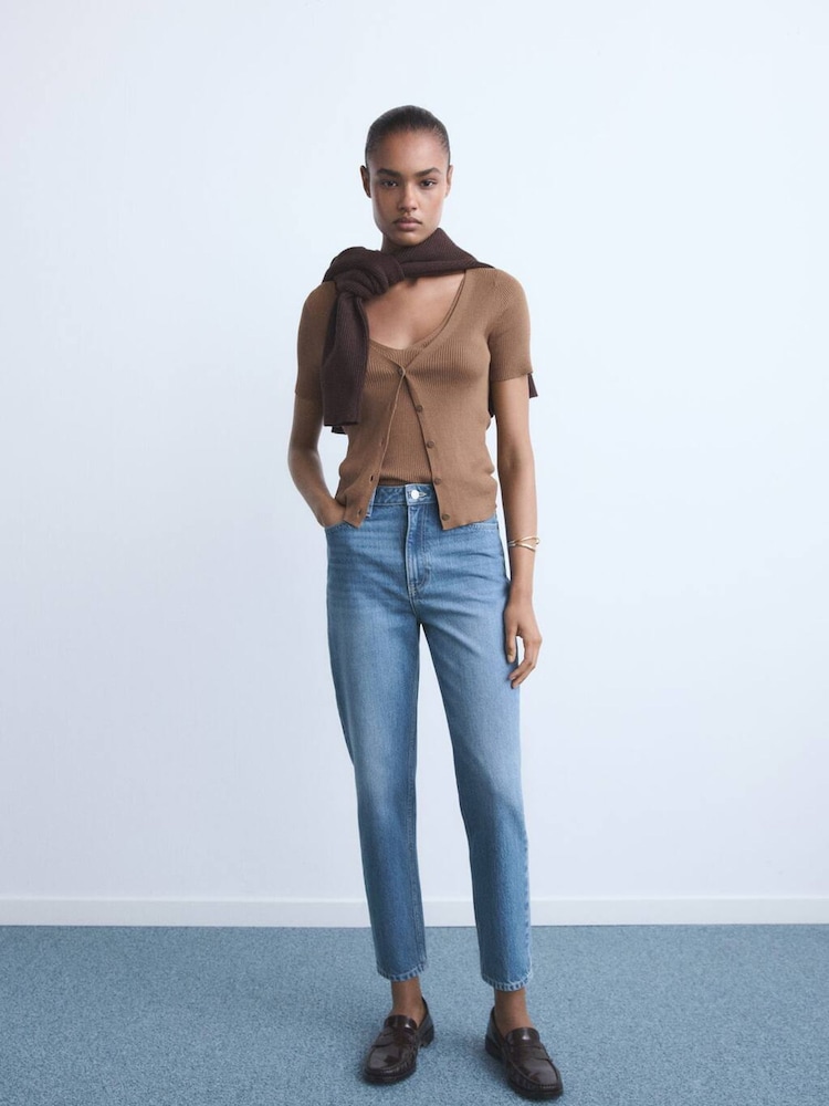 Mango Navy Blue Mom2000 High-Rise Jeans - Image 1 of 6