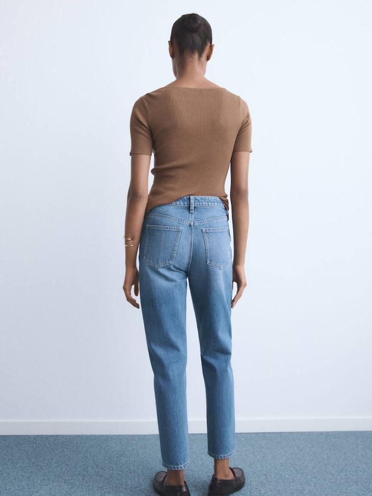 Mango Navy Blue Mom2000 High-Rise Jeans - Image 2 of 6