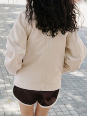 Mango White Denim Parka With Contrasting Collar - Image 3 of 5