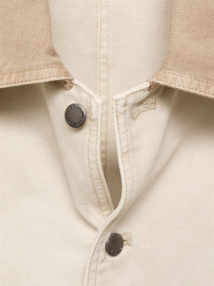 Mango White Denim Parka With Contrasting Collar - Image 5 of 5 Mango White Denim Parka With Contrasting Collar - Image 5 of 5