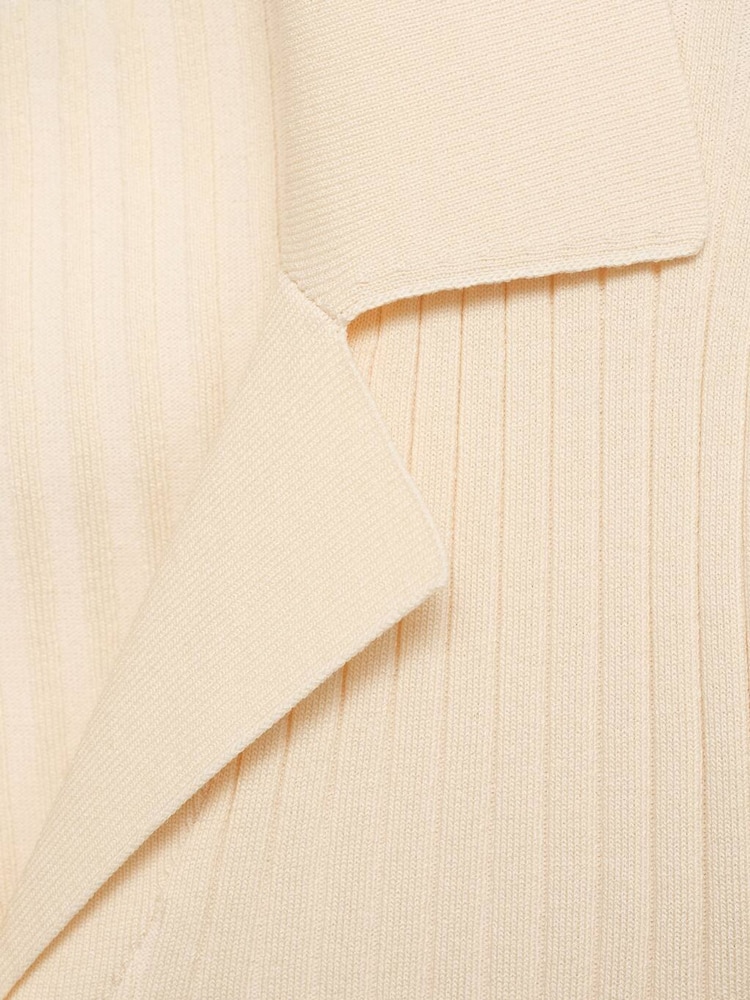 Mango White Ribbed lapel cardigan - Image 8 of 8 Mango White Ribbed lapel cardigan - Image 8 of 8