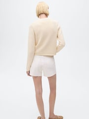 Mango White Knitted Cardigan With Frayed Ends - Image 2 of 7