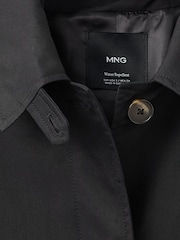 Mango Black Short Oversized Trench With Epaulettes - Image 6 of 6