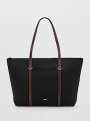 Mango Black Shopper Bag With Double Handle - Image 1 of 4