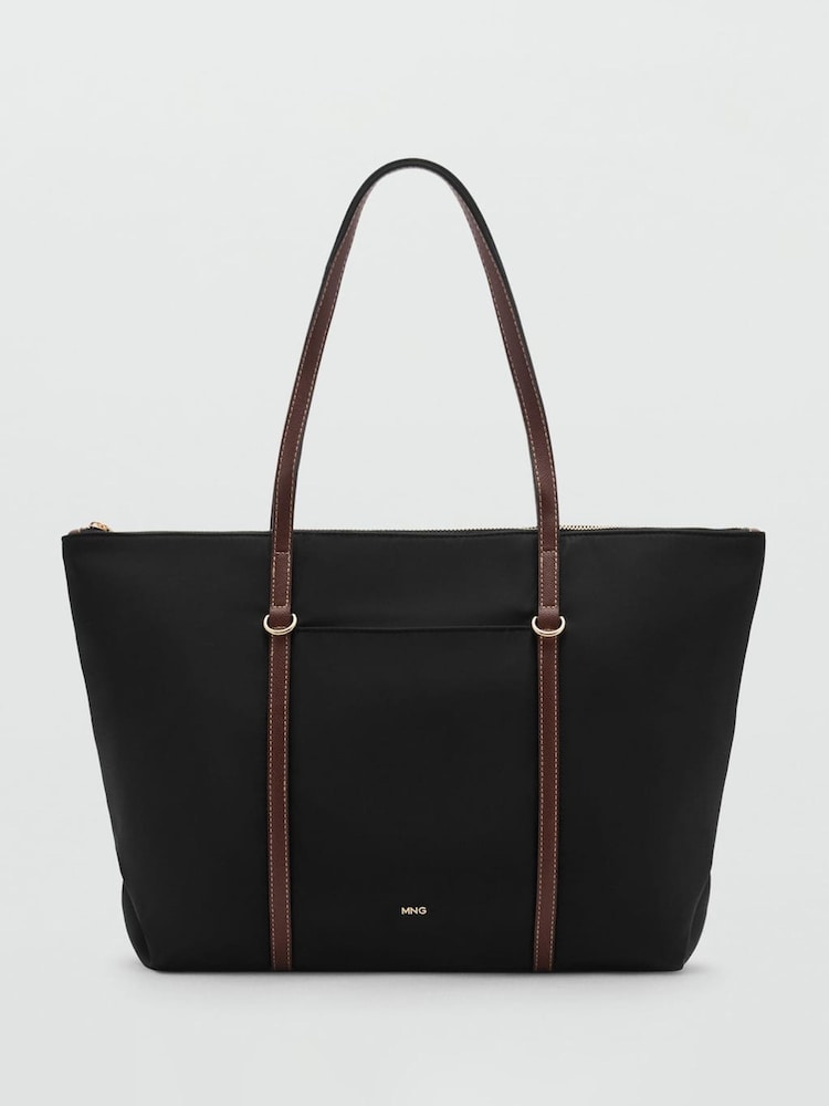 Mango Black Shopper Bag With Double Handle - Image 1 of 4