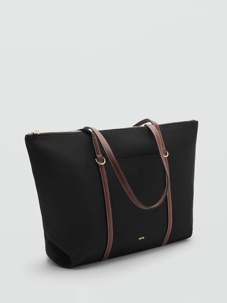 Mango Black Shopper Bag With Double Handle - Image 2 of 4