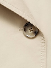 Mango Brown Double-Breasted Cropped Trench Coat - Image 7 of 7