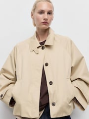 Mango White Short Oversized Trench With Epaulettes - Image 3 of 8