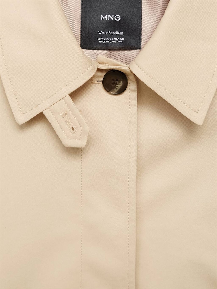 Mango White Short Oversized Trench With Epaulettes - Image 8 of 8 Mango White Short Oversized Trench With Epaulettes - Image 8 of 8