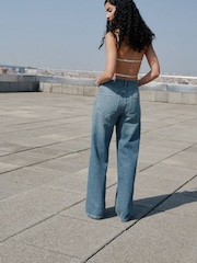 Mango Blue Mid-Rise Straight Jeans - Image 2 of 5