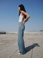Mango Blue Mid-Rise Straight Jeans - Image 3 of 5