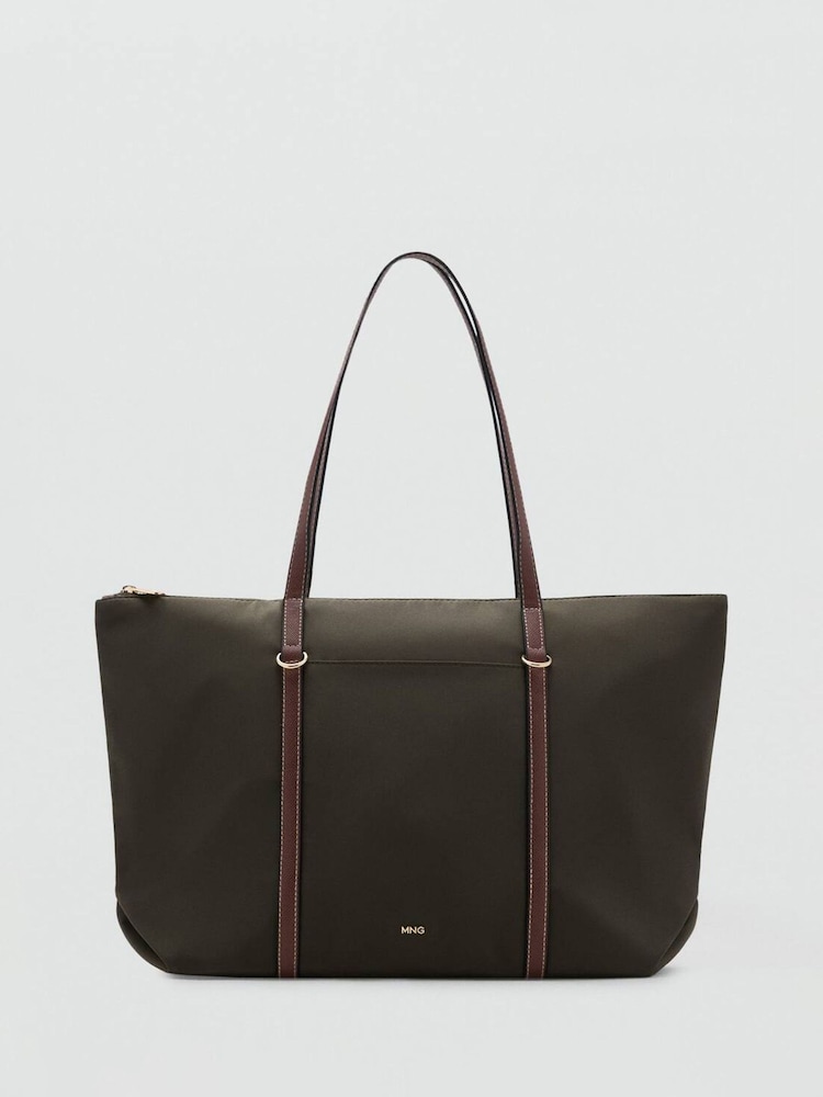Mango Brown Shopper Bag With Double Handle - Image 1 of 3