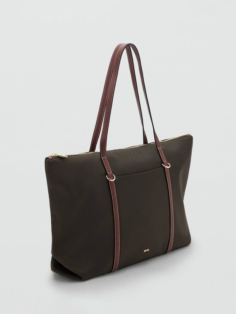 Mango Brown Shopper Bag With Double Handle - Image 2 of 3