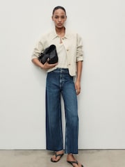 Mango Light blue Catherin Culotte High-Rise Jeans - Image 1 of 7