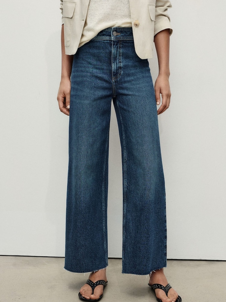 Mango Light blue Catherin Culotte High-Rise Jeans - Image 2 of 7
