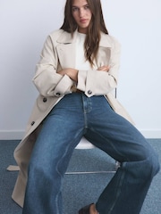 Mango Light blue Catherin Culotte High-Rise Jeans - Image 4 of 7