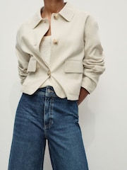Mango Light blue Catherin Culotte High-Rise Jeans - Image 5 of 7
