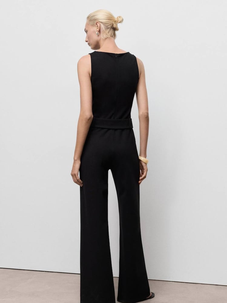 Mango Black Belty Jumpsuit - Image 2 of 6 Mango Black Belty Jumpsuit - Image 2 of 6