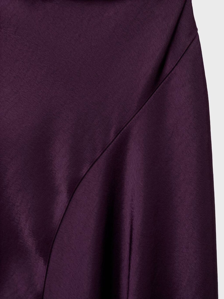 Mango Purple Asymmetrical Satin Dress - Image 7 of 7 Mango Purple Asymmetrical Satin Dress - Image 7 of 7