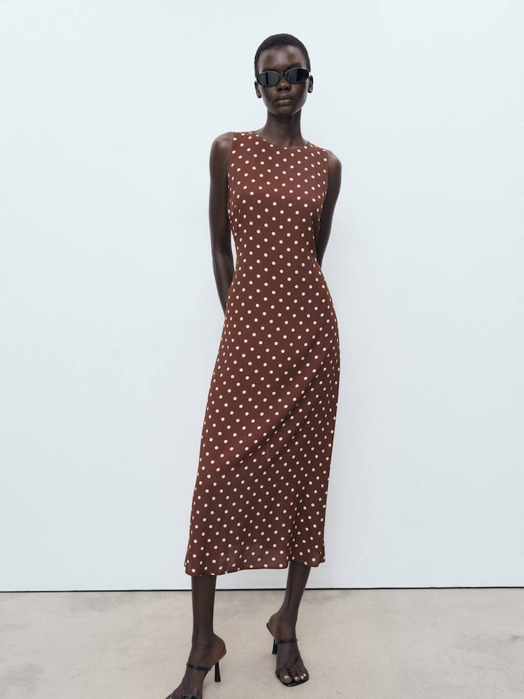 Mango Brown Dress - Image 1 of 6 Mango Brown Dress - Image 1 of 6