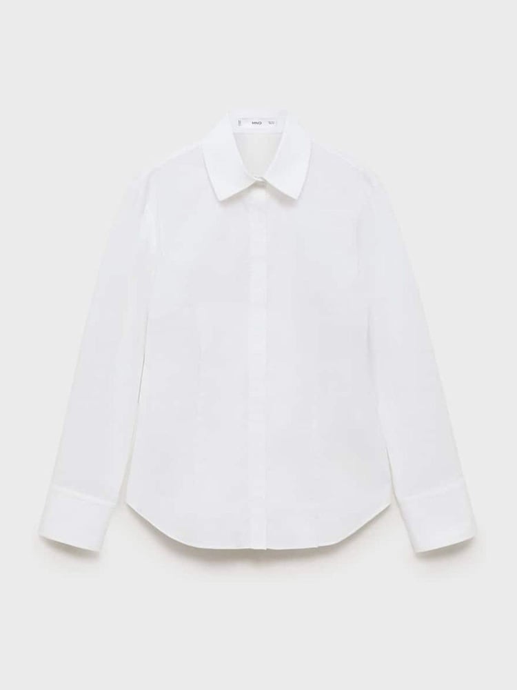 Mango White Cotton Poplin Shirt - Image 1 of 2