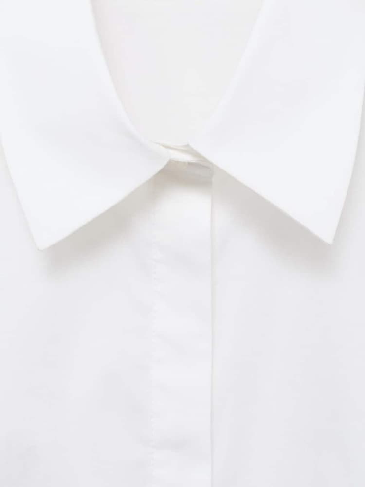 Mango White Cotton Poplin Shirt - Image 2 of 2