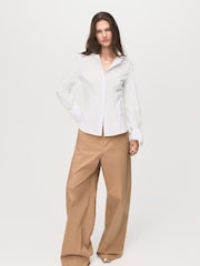 Mango White Slim-Fit Poplin Shirt - Image 3 of 8