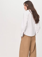 Mango White Slim-Fit Poplin Shirt - Image 4 of 8