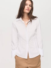 Mango White Slim-Fit Poplin Shirt - Image 5 of 8