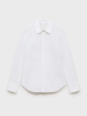 Mango White Slim-Fit Poplin Shirt - Image 7 of 8