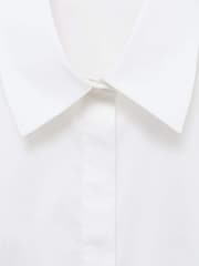 Mango White Slim-Fit Poplin Shirt - Image 8 of 8