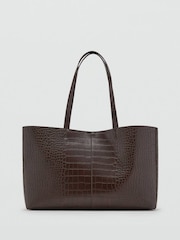 Mango Brown Shopper Bag With Double Handle - Image 1 of 4