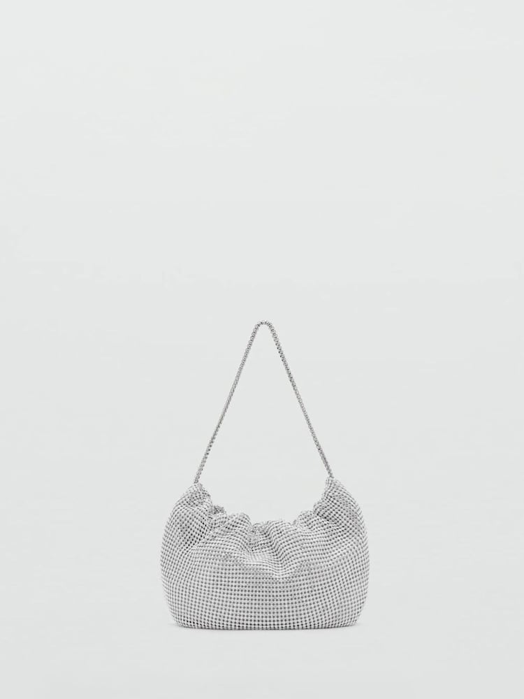 Mango Grey Rhinestone Shoulder Bag - Image 1 of 3