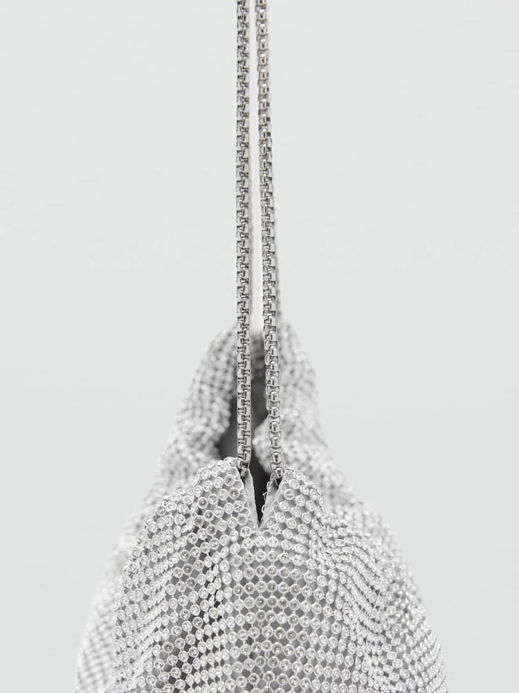 Mango Grey Rhinestone Shoulder Bag - Image 3 of 3