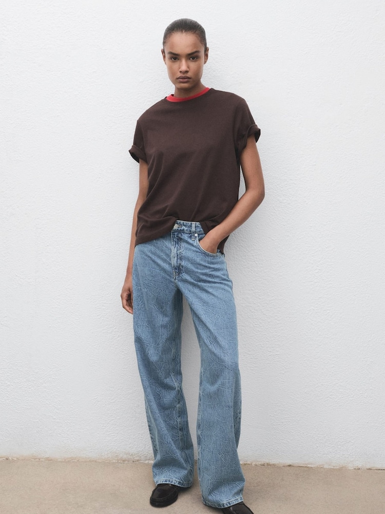 Mango Blue Mid-Rise Straight Jeans - Image 1 of 6